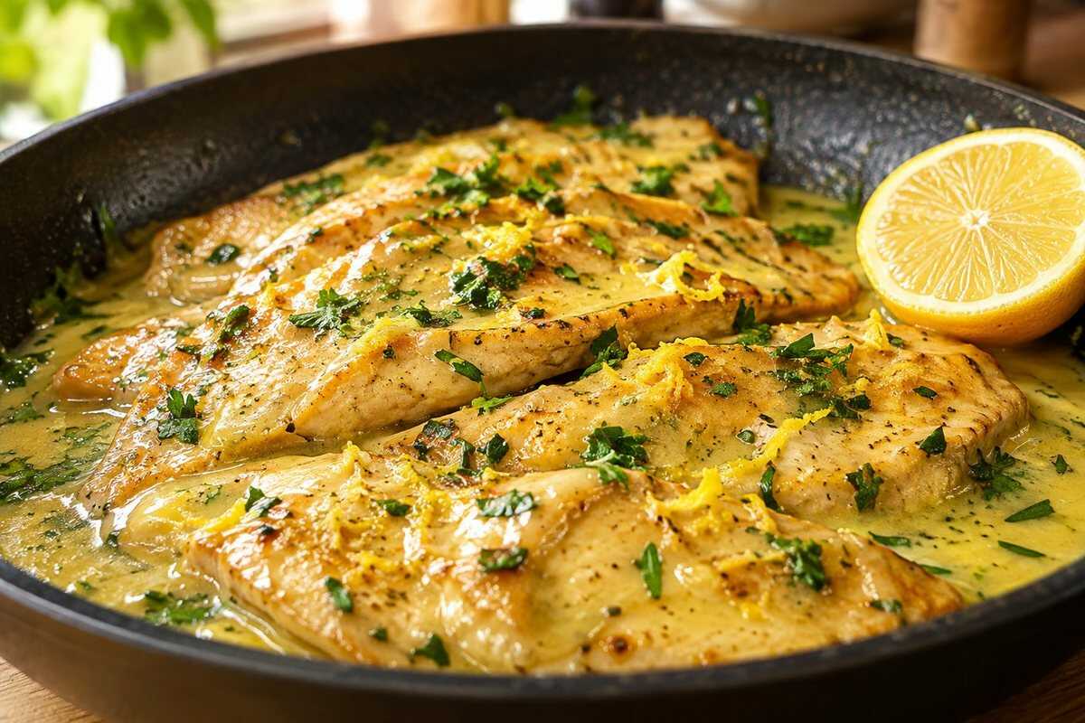 Pollo al limone in padella