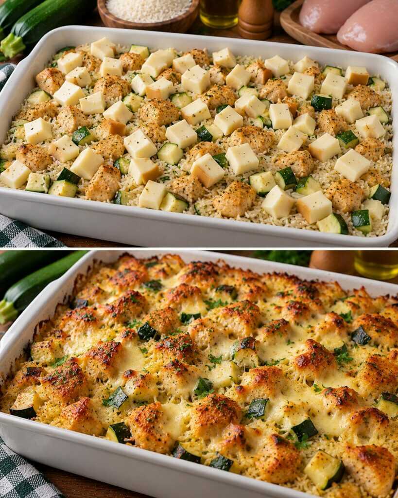 Riso Basmati al Forno con Pollo Speziato, Zucchine e Provola Affumicata