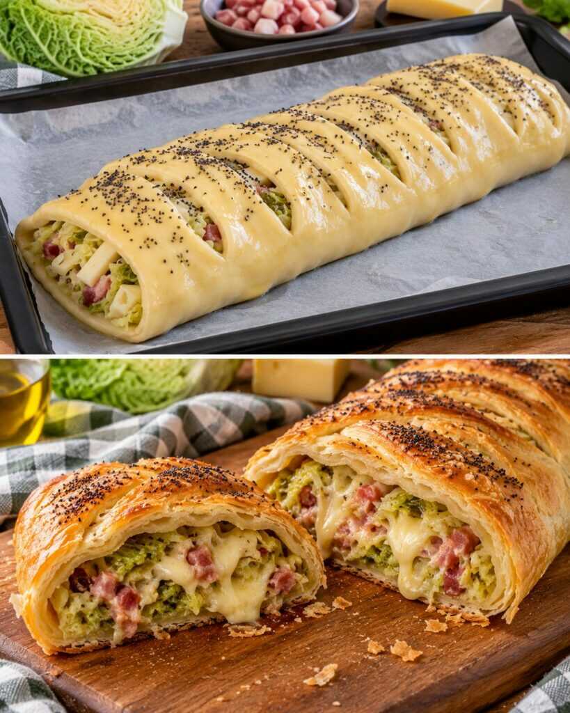 Strudel Rustico con Verza, Pancetta e Fontina Filante