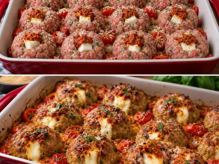 Polpette di Vitello al Forno con Cuore di Stracchino e Pesto Rosso: Morbide, Succose e Filanti