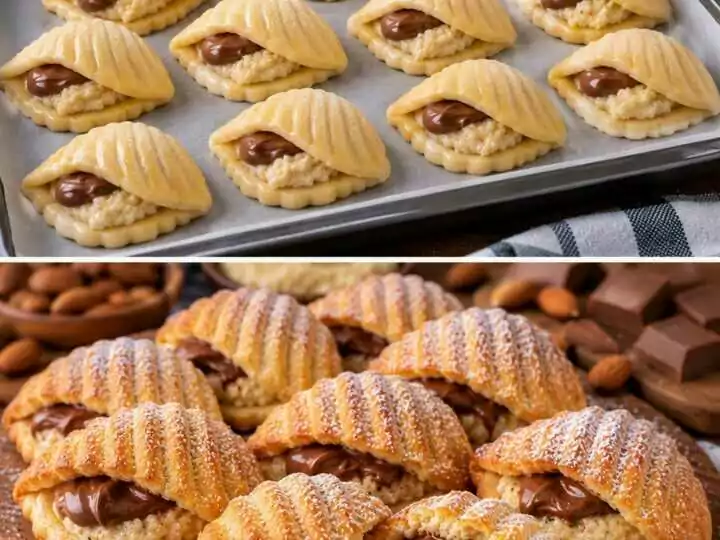 Biscotti a Conchiglia con Crema di Mandorle e Cioccolato al Latte