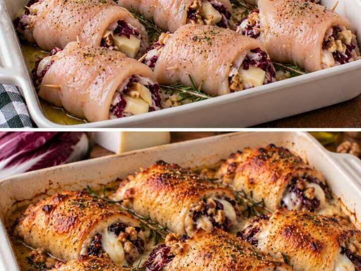 Involtini di Pollo con Radicchio, Taleggio e Noci
