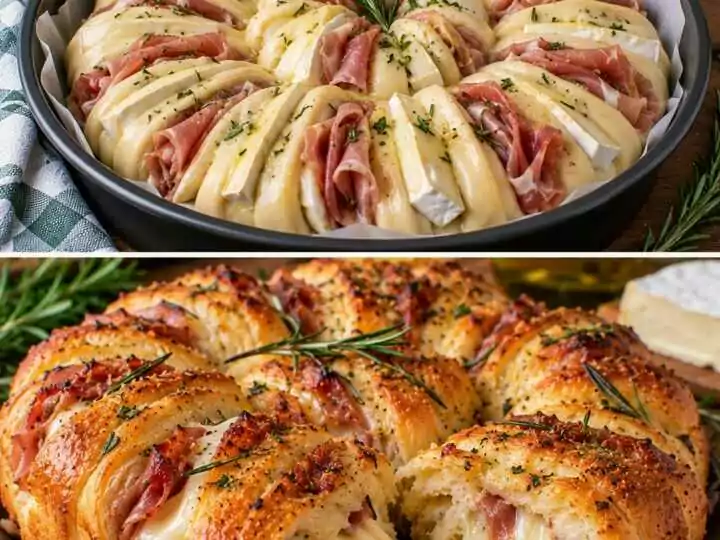 Pane Sfogliato al Burro con Prosciutto Crudo, Brie e Rosmarino