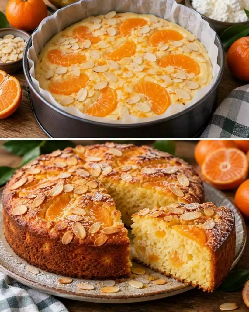 Torta Soffice al Mandarino con Ricotta e Mandorle