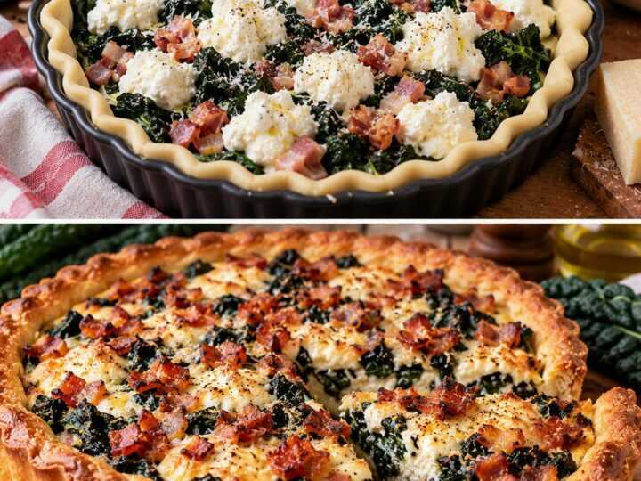 Crostata Rustica con Cavolo Nero, Ricotta e Pancetta Croccante