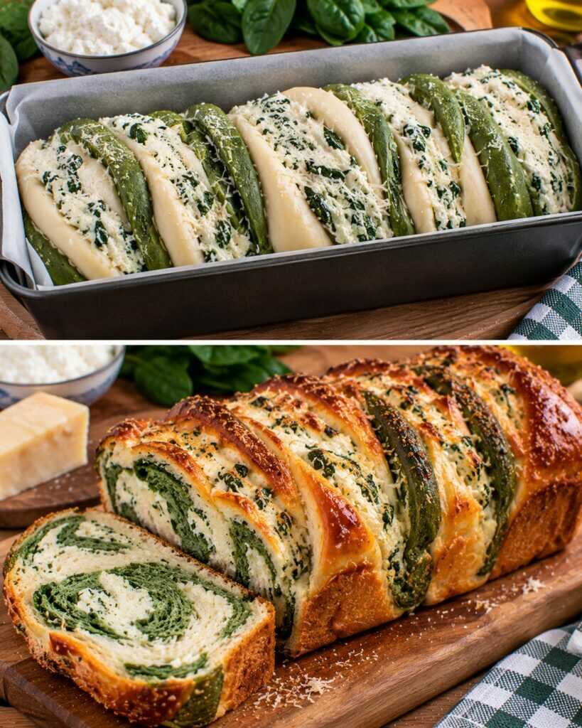 Pane in Cassetta Variegato agli Spinaci con Ricotta e Parmigiano