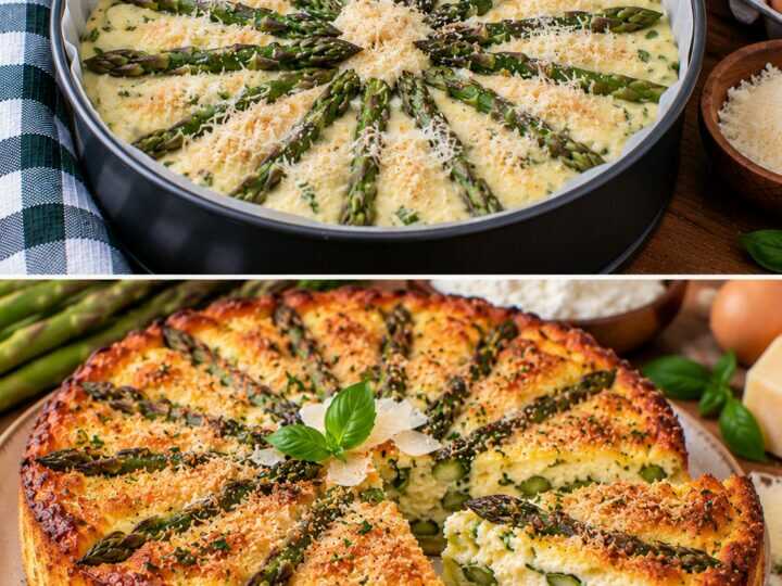 🥚 Tortino di Uova e Ricotta con Asparagi, Parmigiano e Crosta Dorata