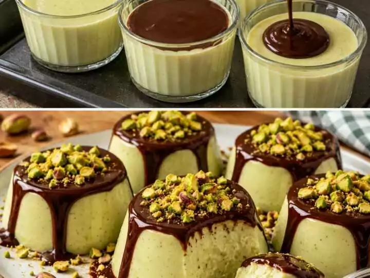 Panna Cotta al Pistacchio con Salsa al Cioccolato Fondente 🍫💚