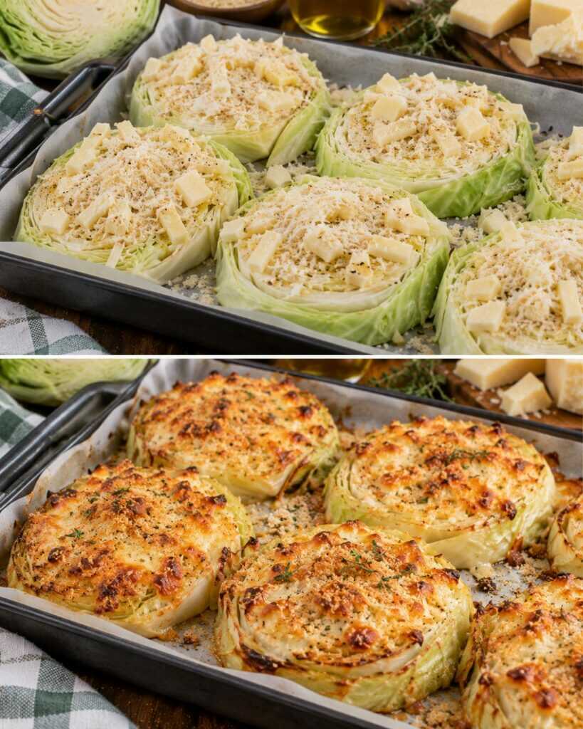Cavolo Cappuccio a Fette Gratinato con Parmigiano e Scamorza