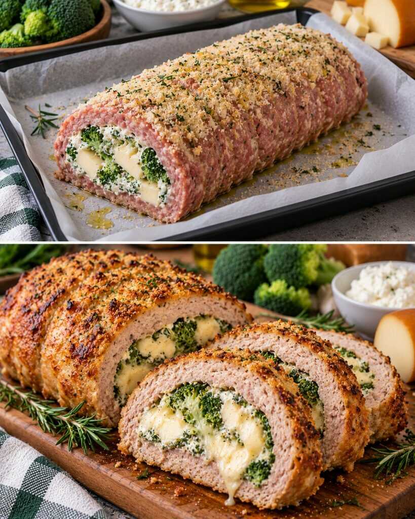 Polpettone di Maiale Ripieno di Broccoli, Ricotta e Scamorza Affumicata 🥦🧀