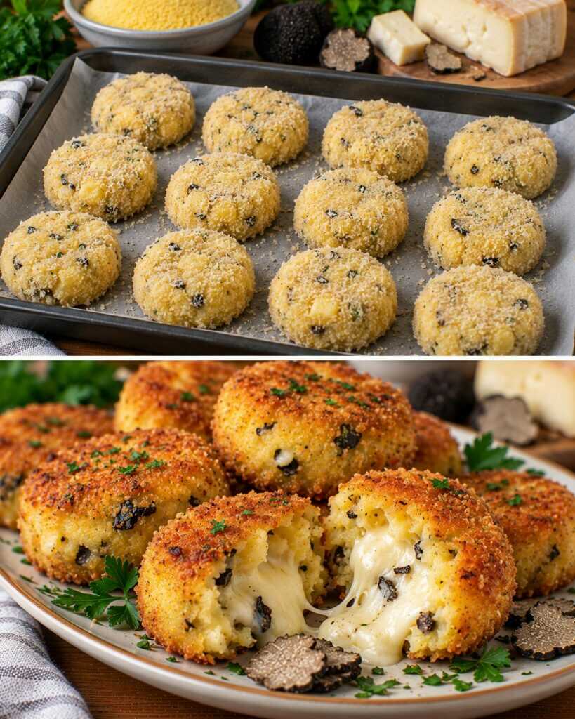 Crocchette di Polenta al Tartufo con Cuore di Taleggio