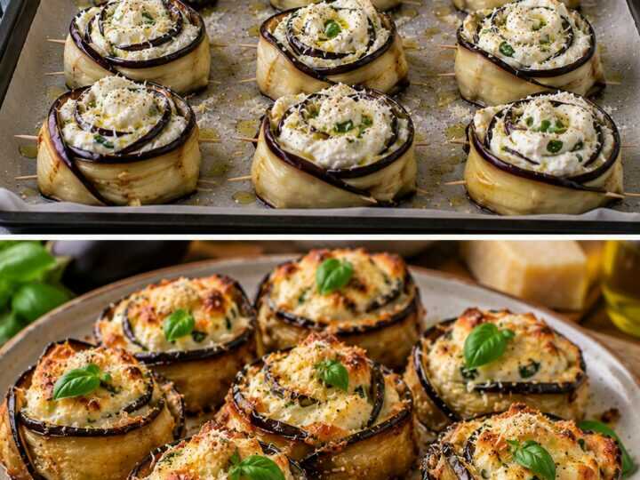 Roselline Croccanti di Melanzane con Ricotta, Basilico e Pecorino