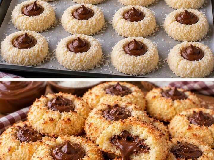 Biscotti Morbidi al Cocco con Cuore di Nutella