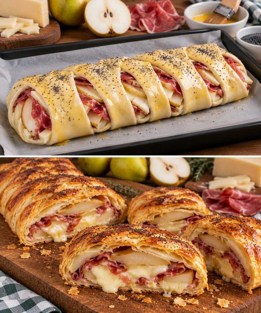 Strudel Salato con Pere, Speck e Formaggio Asiago
