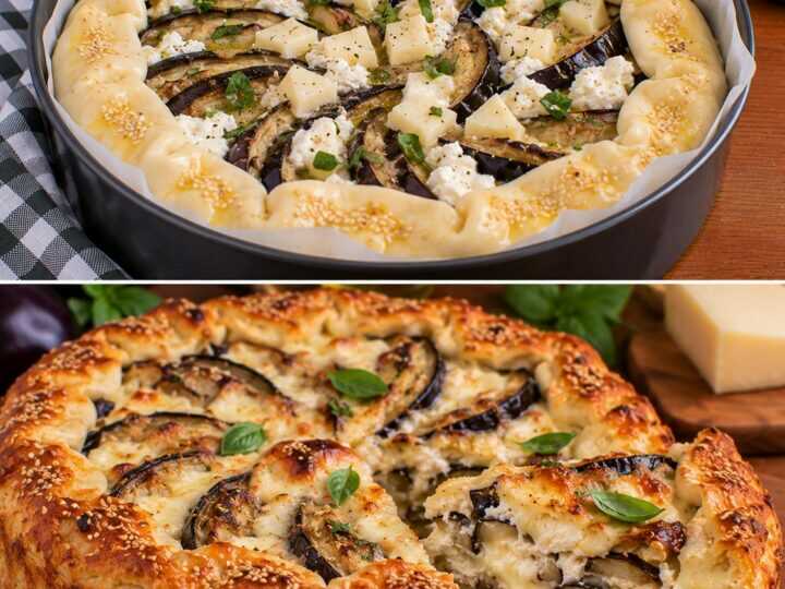Torta Rustica con Melanzane Arrosto, Ricotta e Caciocavallo
