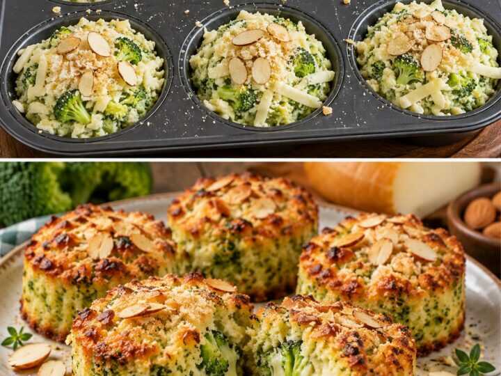 Mini Sformati di Broccoli con Provola Affumicata e Mandorle