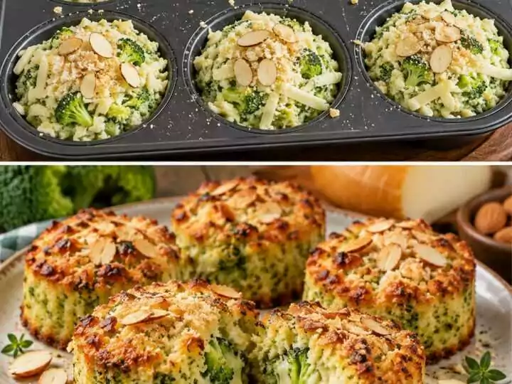Mini Sformati di Broccoli con Provola Affumicata e Mandorle