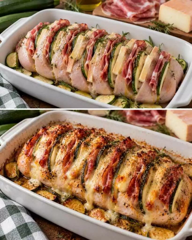 🦃 Tacchino a Fisarmonica con Zucchine, Speck e Taleggio