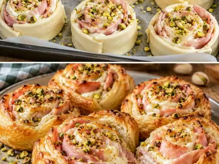 Rose di Pasta Sfoglia con Mortadella, Stracchino e Pistacchi