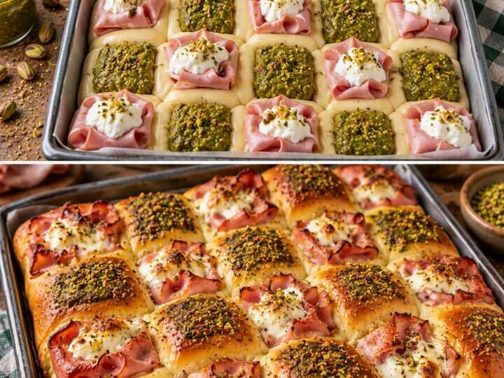 Pan Brioche a Scacchiera con Mortadella, Pesto di Pistacchi e Burrata