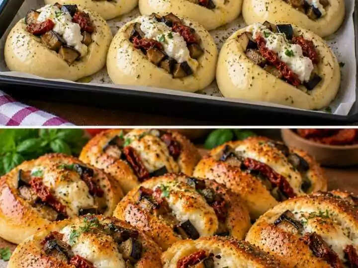 Panini Soffici Ripieni di Melanzane, Burrata e Pomodori Secchi