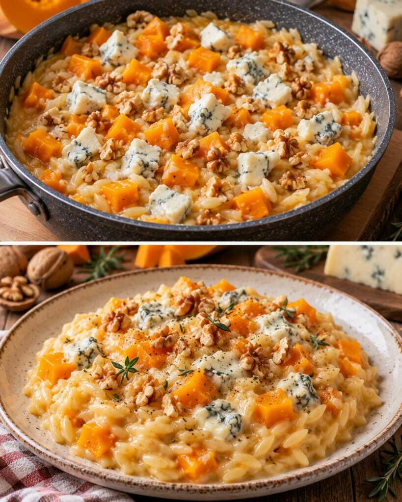 Orzotto Cremoso con Zucca, Gorgonzola e Noci