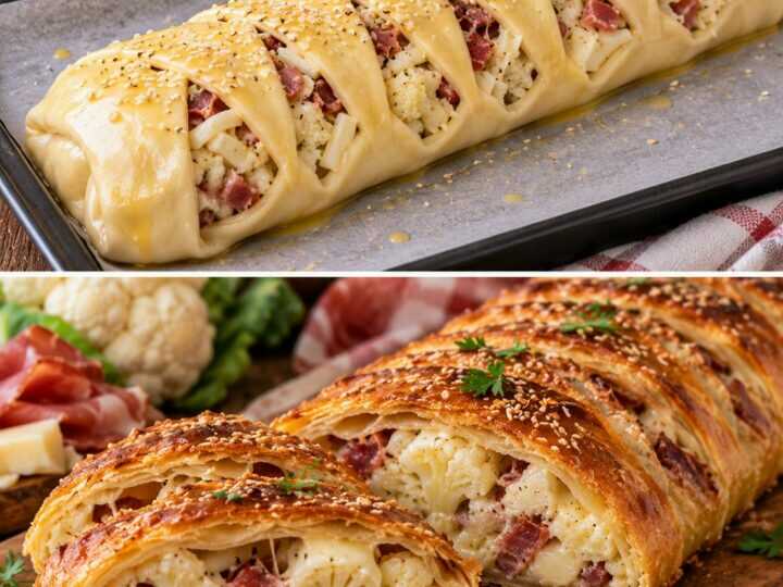 Strudel Salato con Cavolfiore, Speck e Provola Affumicata