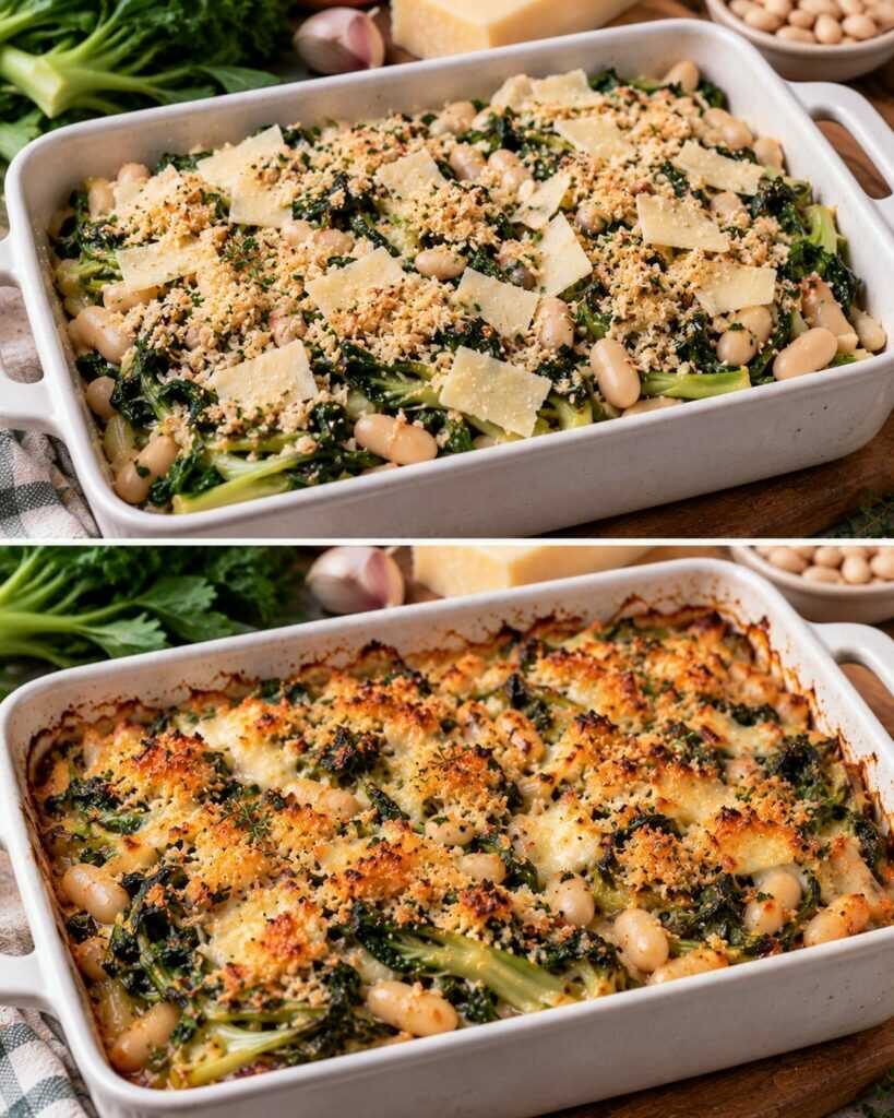 Cicoria Gratinata con Cannellini, Pecorino e Mollica Aromatica