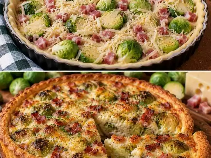 🥧 Torta di Pasta Brisée con Cavoletti di Bruxelles, Pancetta e Gruviera