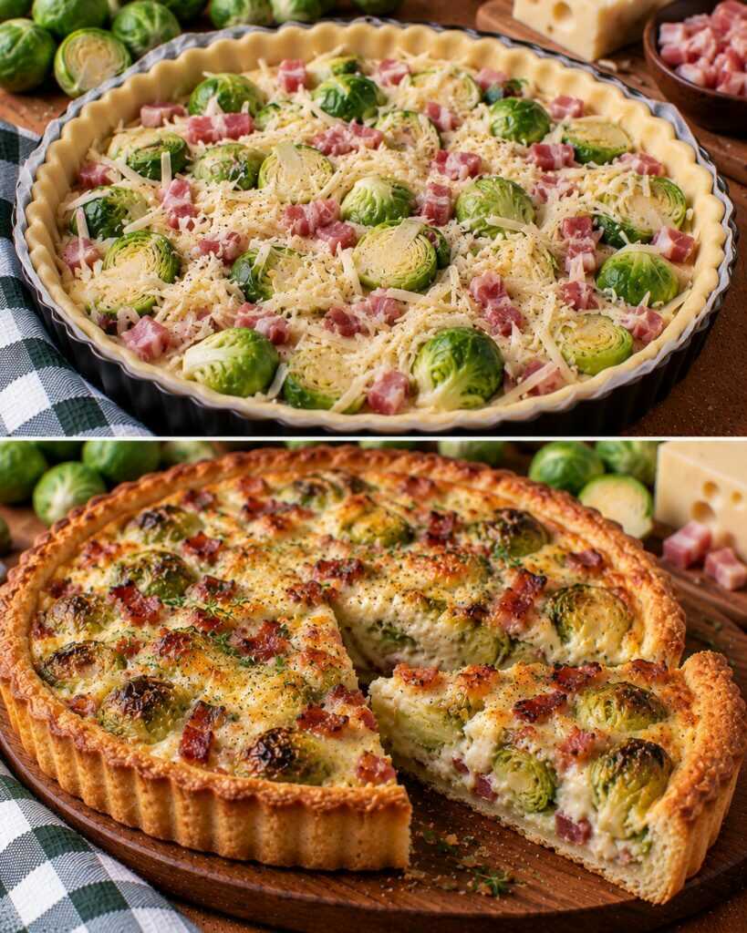 🥧 Torta di Pasta Brisée con Cavoletti di Bruxelles, Pancetta e Gruviera