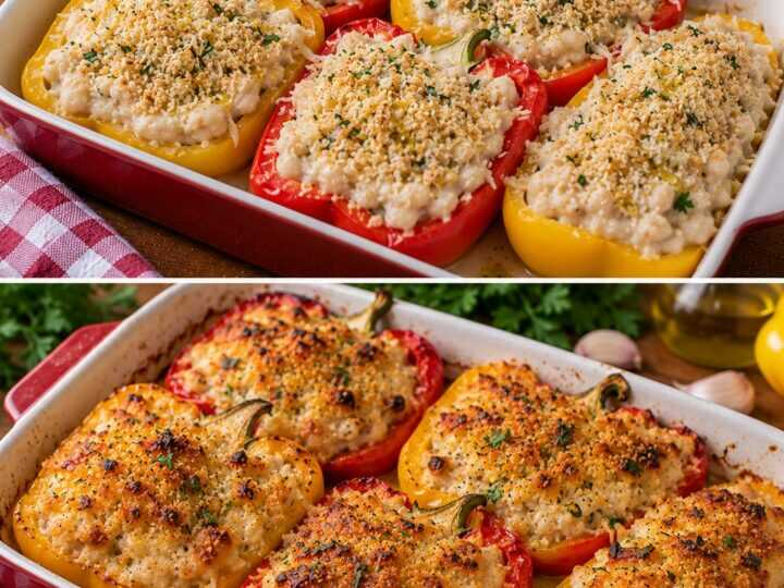 🫑 Peperoni Gratinati con Crema di Fagioli Bianchi e Pangrattato Aromatico
