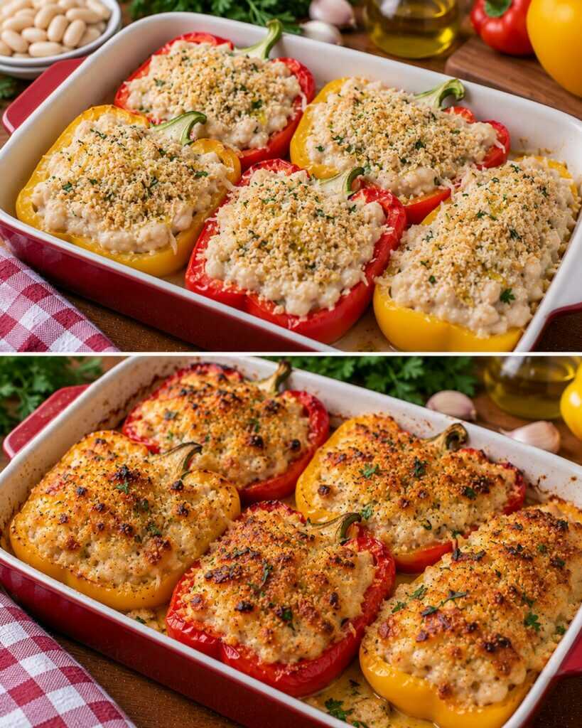 🫑 Peperoni Gratinati con Crema di Fagioli Bianchi e Pangrattato Aromatico