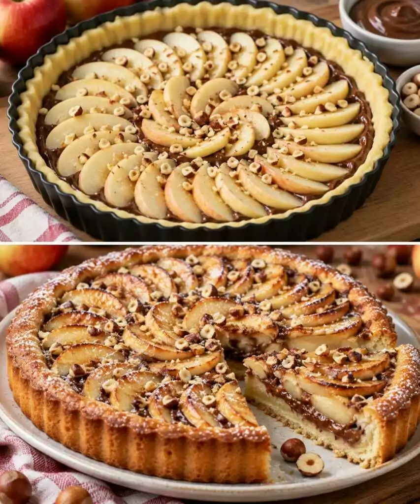 Crostata Morbida alle Mele con Crema di Nocciole
