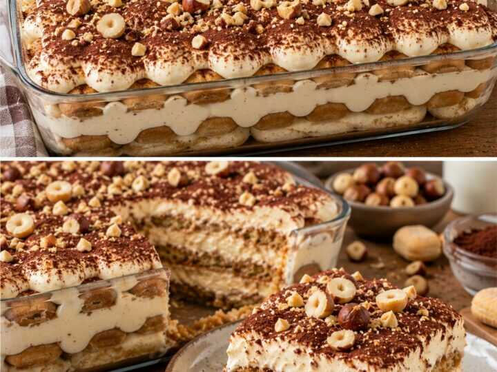 Tiramisù alle Nocciole con Crema al Mascarpone e Cacao