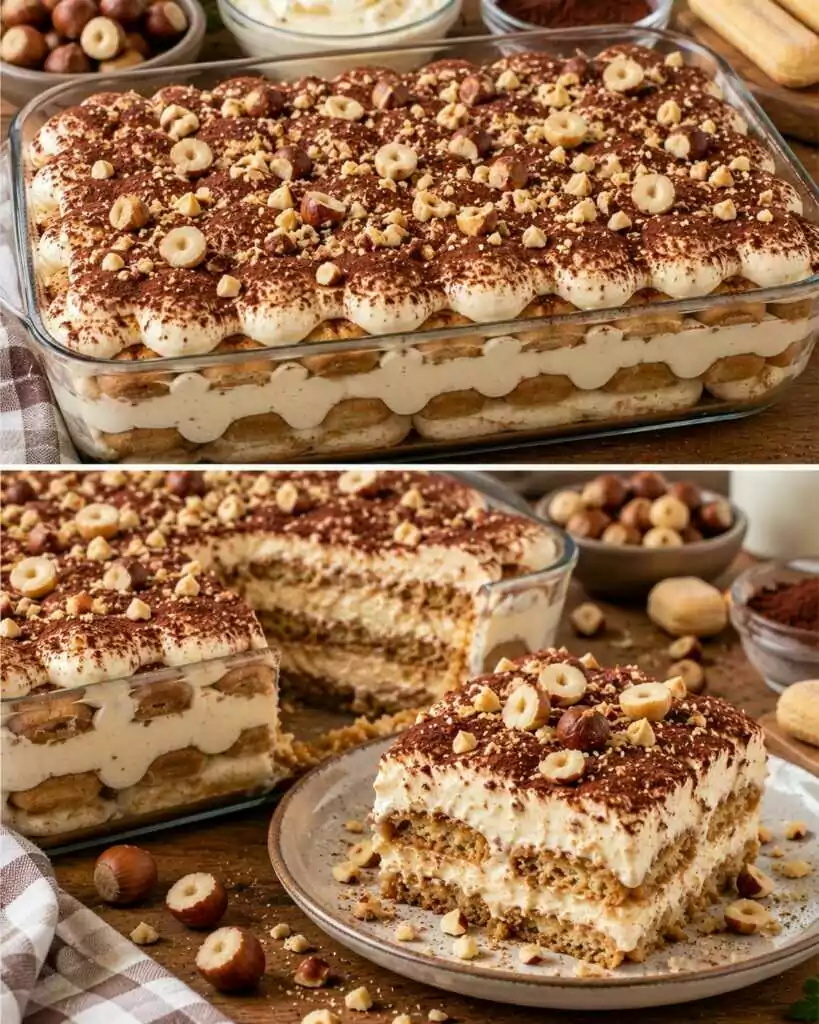Tiramisù alle Nocciole con Crema al Mascarpone e Cacao