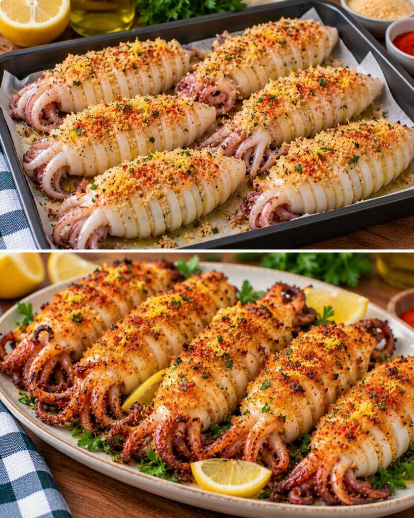 🦑 Calamari a Fisarmonica con Panatura al Limone e Paprika Dolce