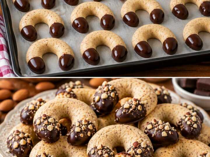 Biscotti a Ferro di Cavallo con Pasta di Mandorle e Cioccolato Fondente