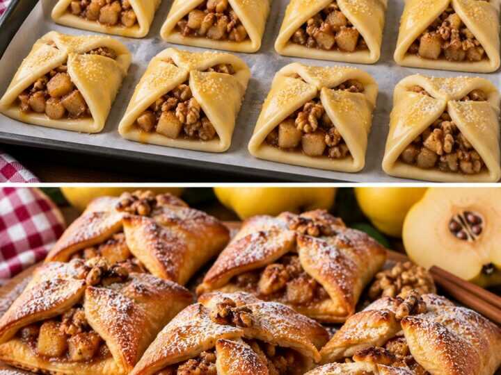 Fagottini di Frolla con Mele Cotogne, Noci e Cannella