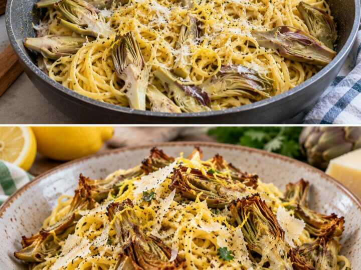 Tagliolini al Limone con Carciofi Croccanti e Pecorino