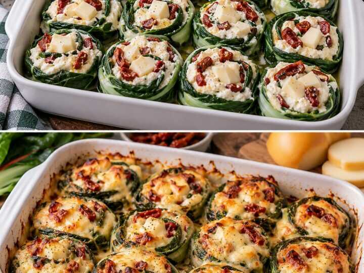 Bietole a Rosette con Ricotta, Pomodori Secchi e Scamorza 🥬🧀