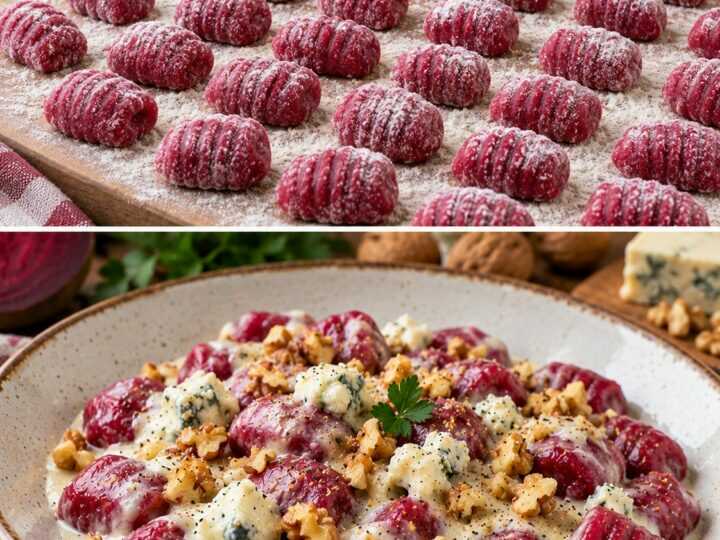 🍝 Gnocchi alla Barbabietola con Crema di Gorgonzola e Noci