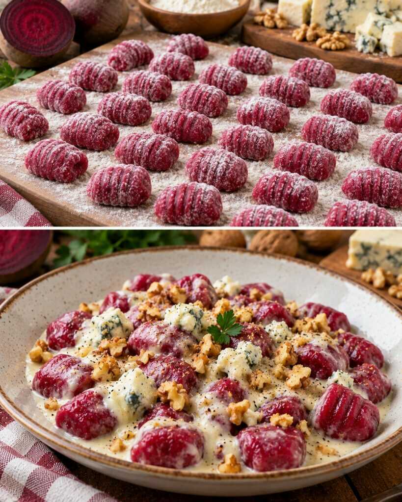 🍝 Gnocchi alla Barbabietola con Crema di Gorgonzola e Noci