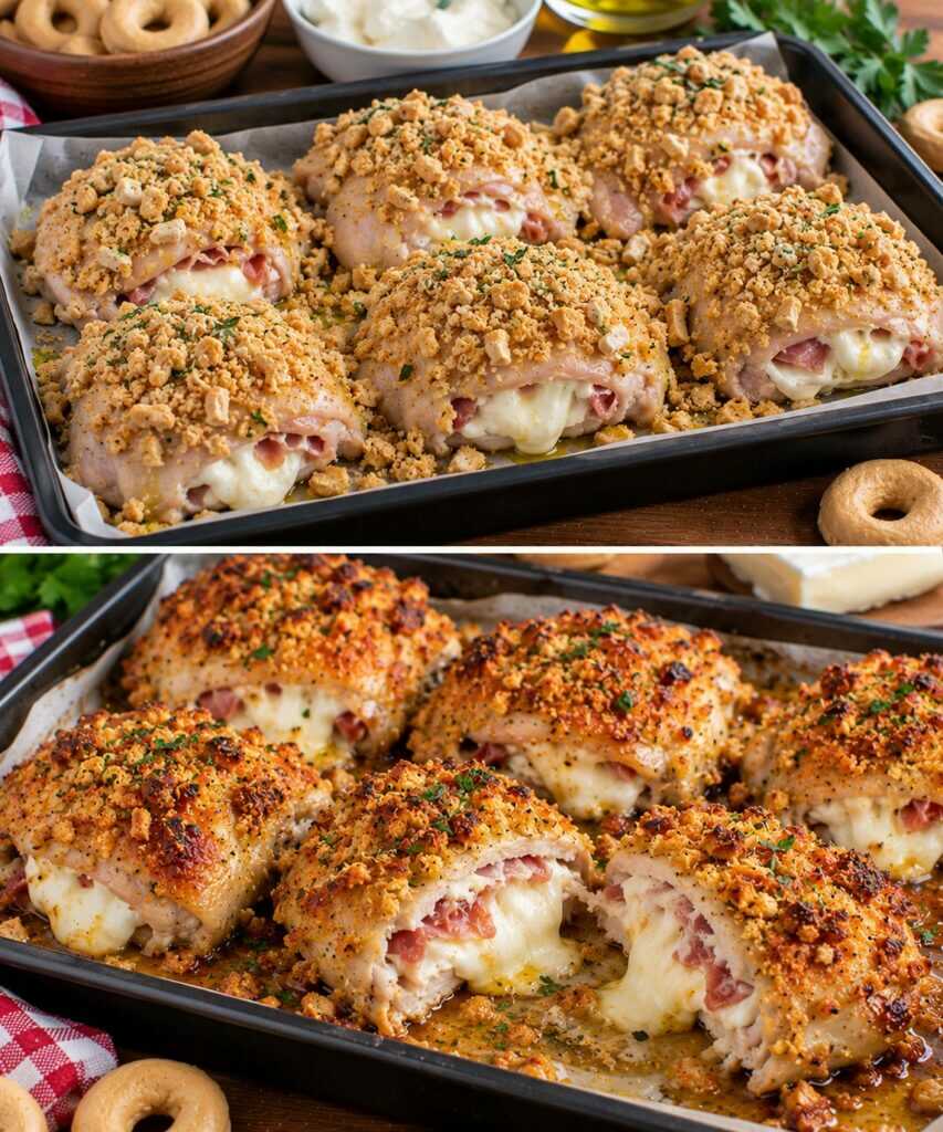 Sovracosce di Pollo al Forno con Crosta di Taralli e Cuore di Stracchino