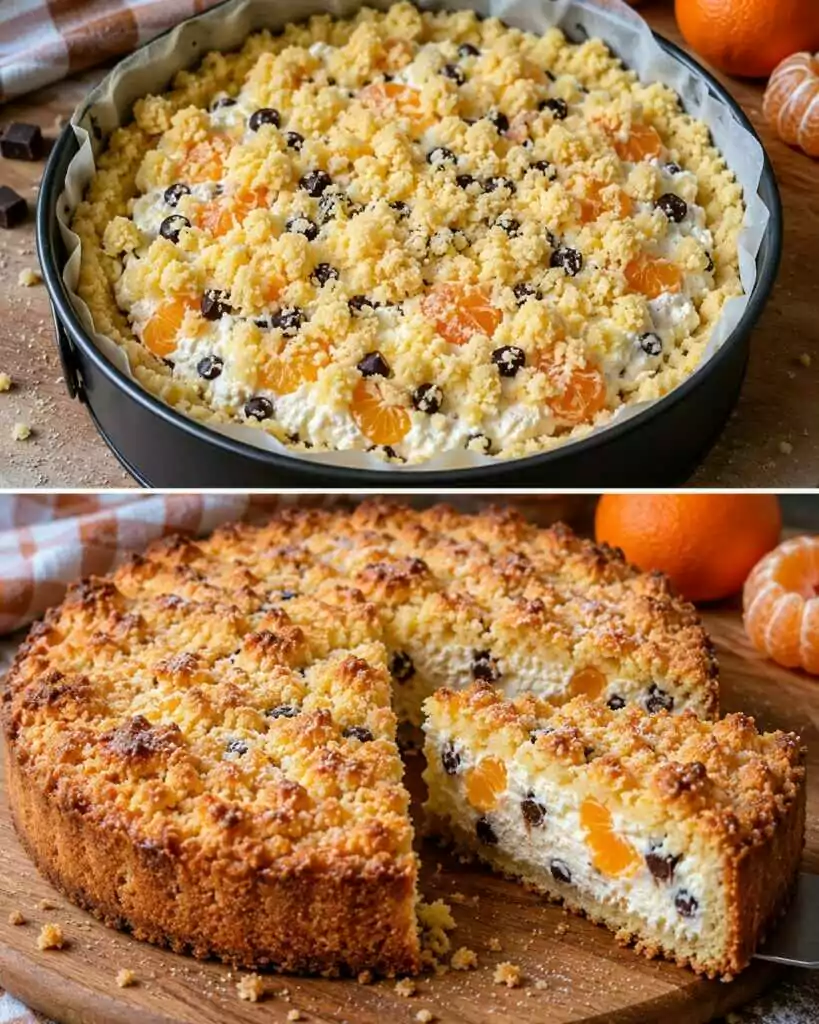 Sbriciolata alla Ricotta con Mandarino e Cioccolato