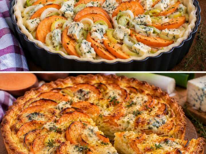 Torta Salata con Patate Dolci, Porri e Gorgonzola Dolce