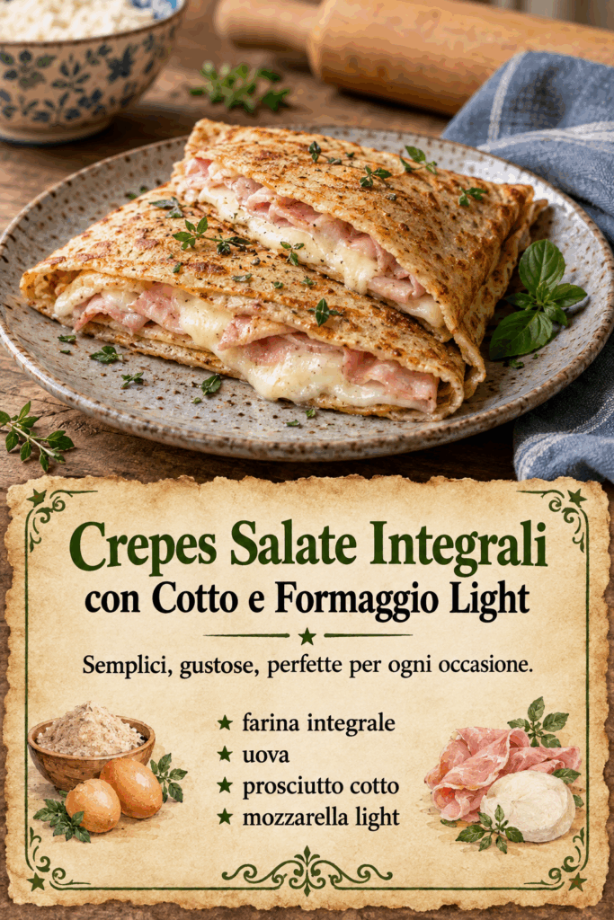Crepes Salate Integrali con Cotto e Formaggio Light