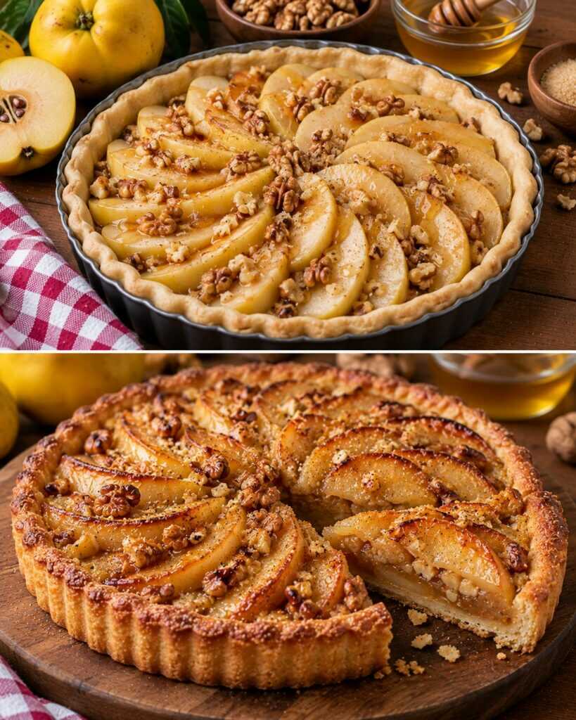 Crostata Rustica alle Mele Cotogne con Noci e Miele di Acacia
