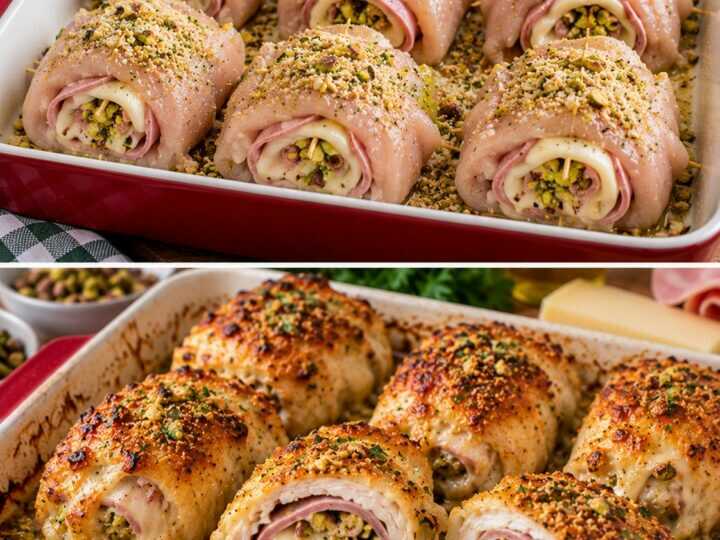 Bombette di Pollo Ripiene di Mortadella, Provolone e Pistacchi
