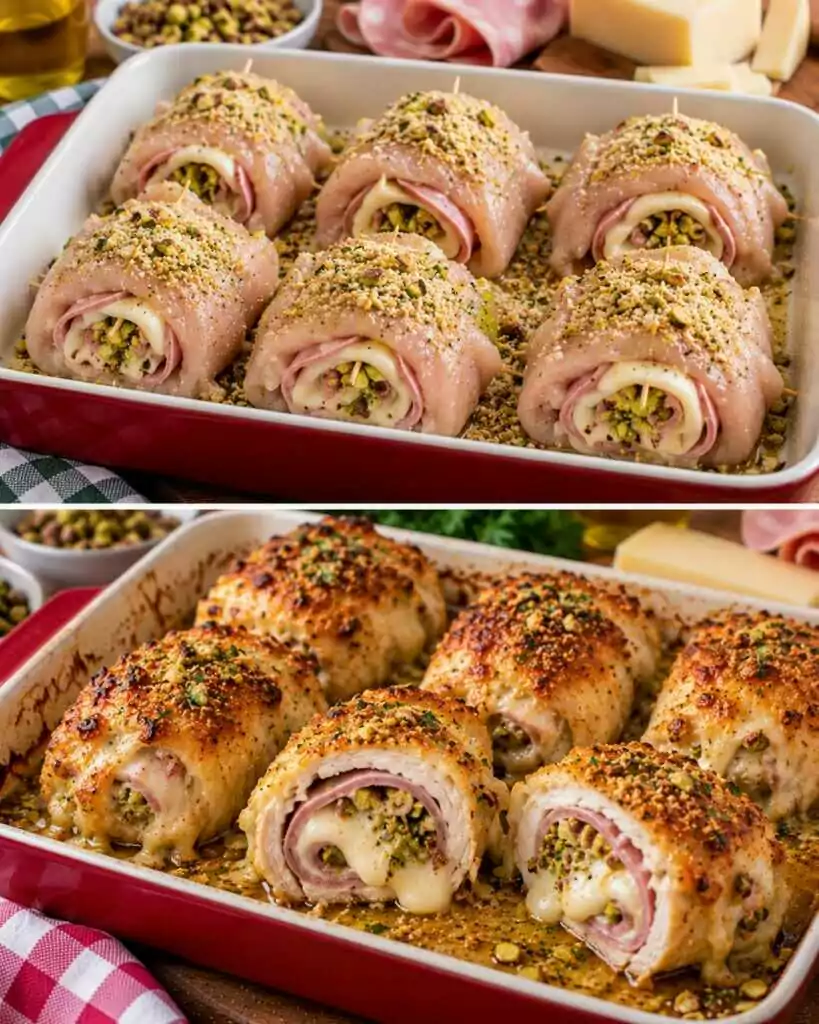 Bombette di Pollo Ripiene di Mortadella, Provolone e Pistacchi