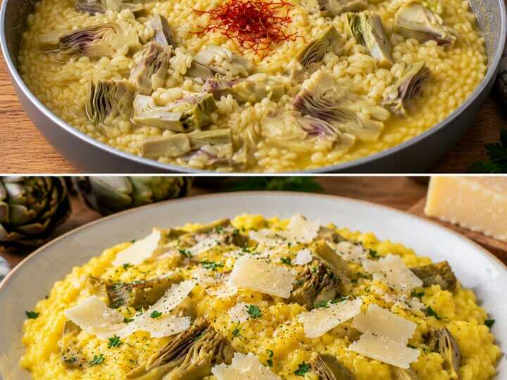 Risotto ai Carciofi con Zafferano e Scaglie di Grana Padano: Cremoso, Profumato e Irresistibile